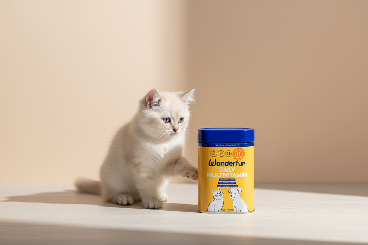 Meet Wonderfur Daily Multivitamin: simple, complete daily nutrition for dogs and cats