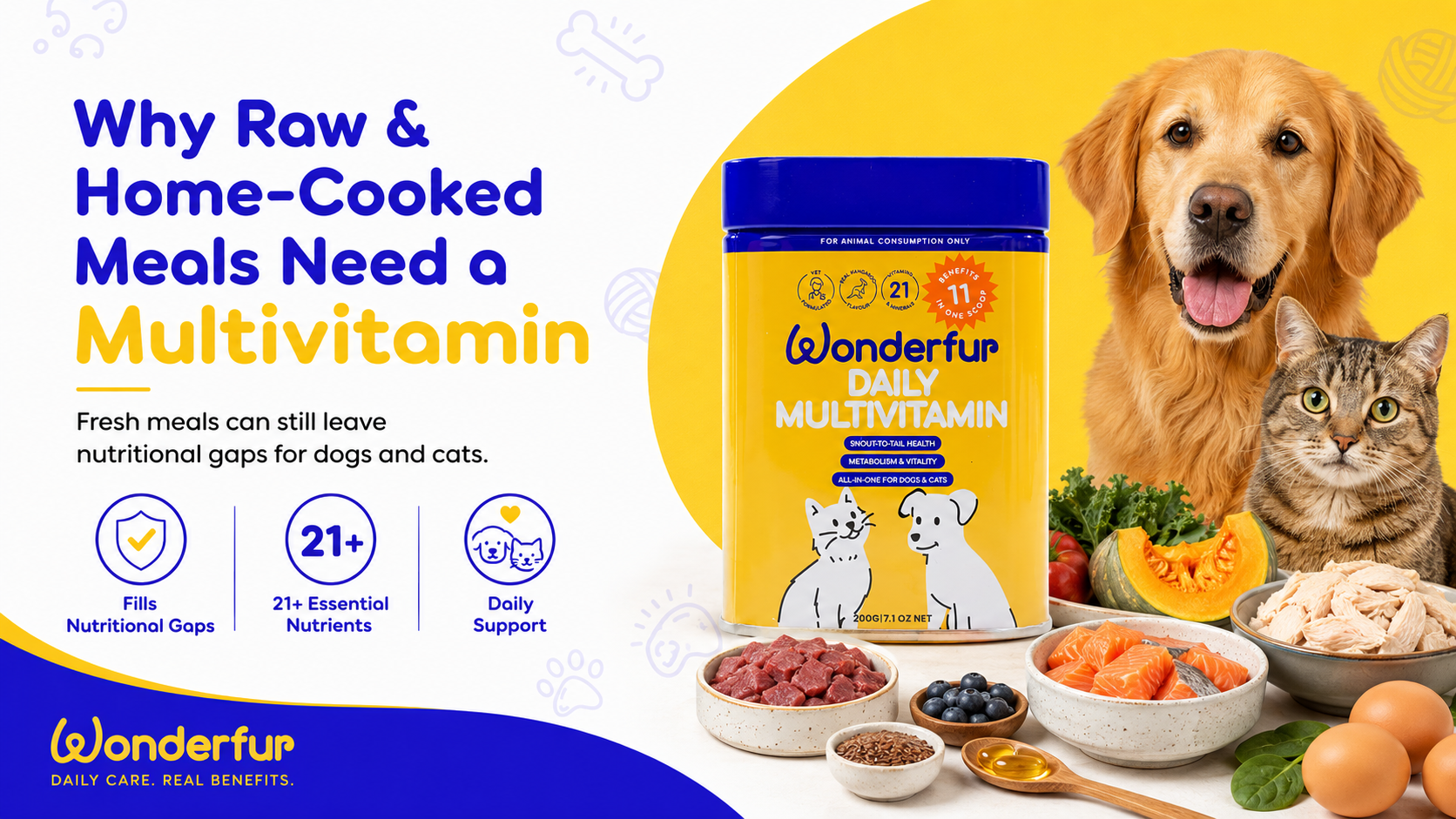 Why Raw & Home Cooked Pet Meals Need a Daily Multivitamin
