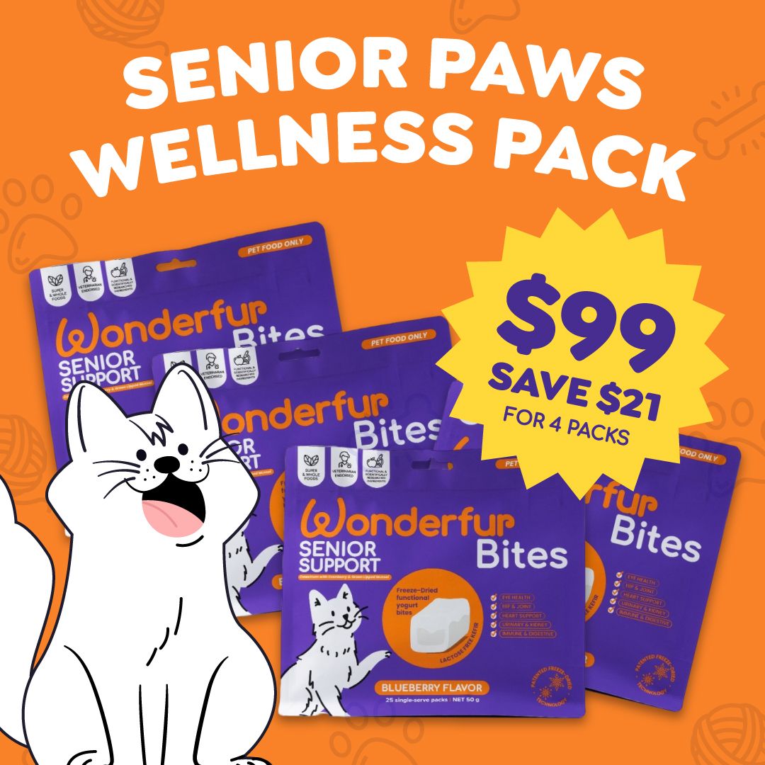 Wonderfur Bites Senior Cats Wellness Pack+ Free Shipping